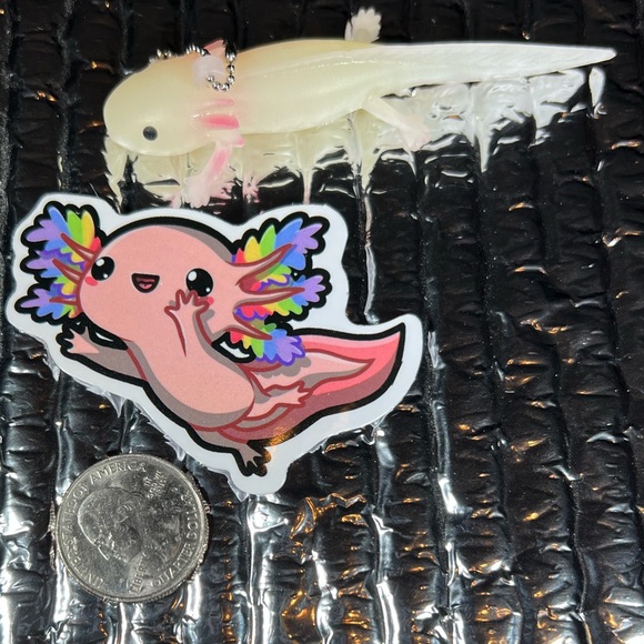 RAINBOWalotl Axolotl Crazy Trending WaterProof Single Decor Accent Sticker - Picture 2 of 5
